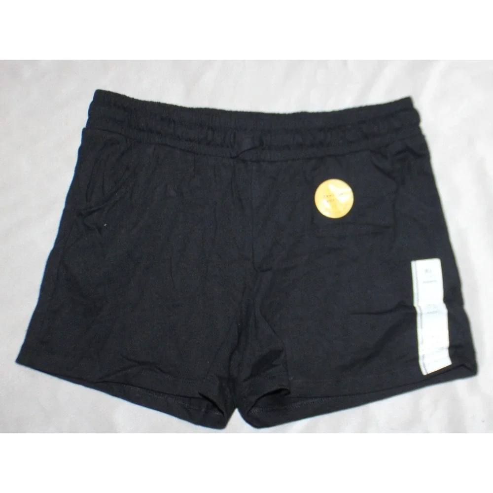 Cat & Jack Girls Size L 10/12 Knit Midi Pull-On Shorts Drawstring Black